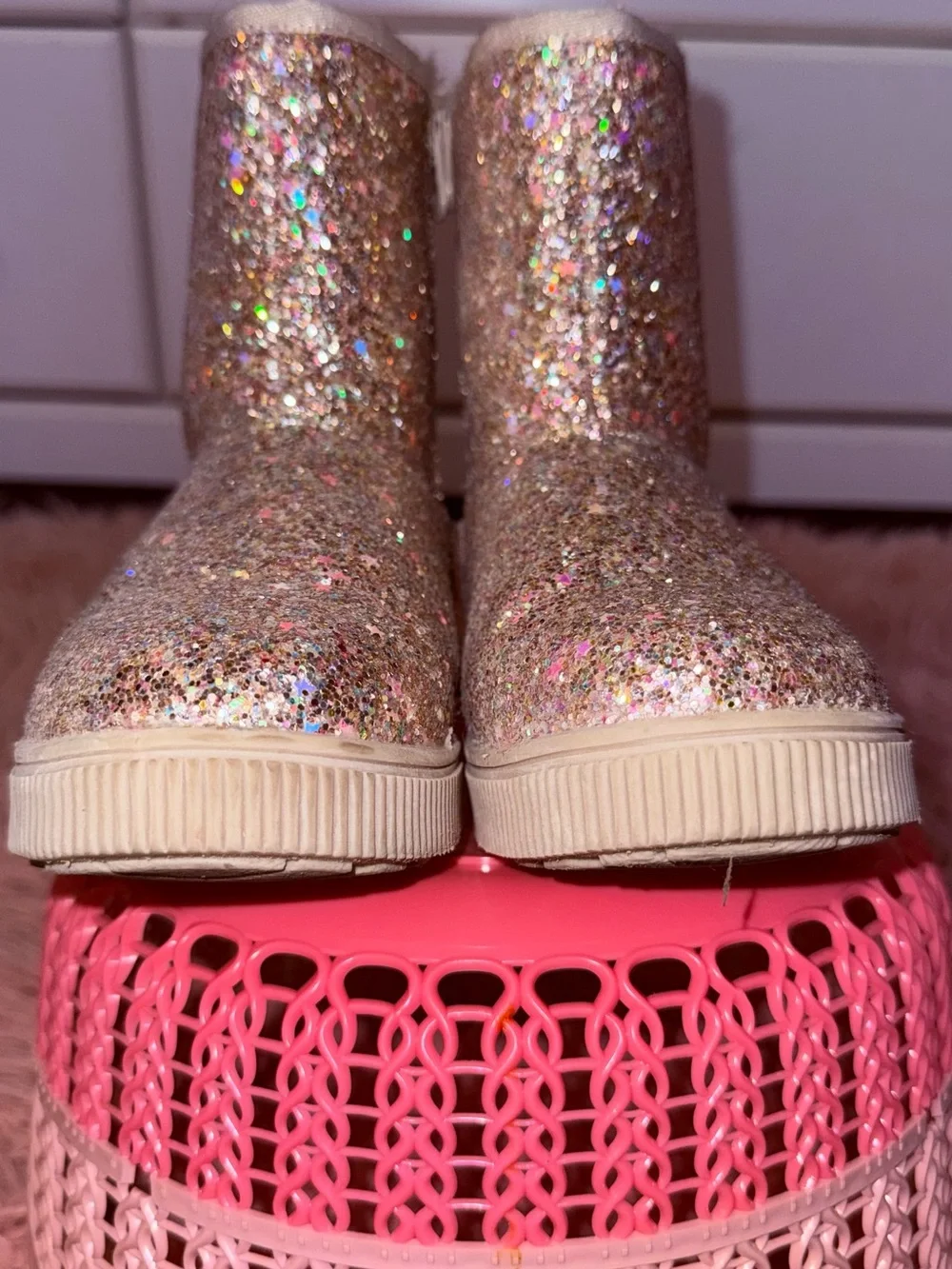 Girls Glitter Warm Boots-Sz 13 Like New